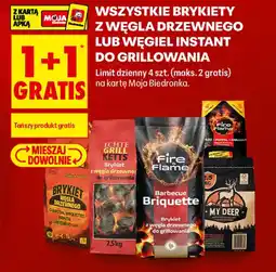 Biedronka Brykiety z węgla drzewnego lub węgiel instant do grillowania oferta