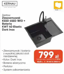 Max Elektro Zestaw Zlewozmywak KSSD 4560 1B1D + Bateria KWT 40 Elastic Dark Inox oferta