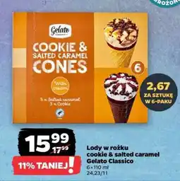 Netto Lody w rożku Cookie & Salted Caramel Gelato Classico oferta