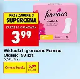 Biedronka Wkładki higieniczne Femina Classic , 60 szt oferta