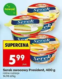 Biedronka Serek owocowy President, 400 g oferta