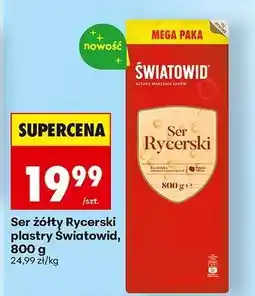 Biedronka Ser żółty Rycerski plastry Światowid, 800 g oferta