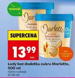 Biedronka Lody bez dodatku cukru Marletto, 500 ml oferta