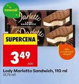 Biedronka Lody Marletto Sandwich, 110 ml oferta