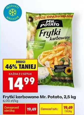 Biedronka Frytki karbowane Mr. Potato 2,5 kg oferta