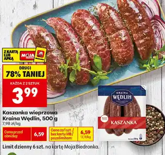 Biedronka Kaszanka wieprzowa Kraina Wędlin oferta