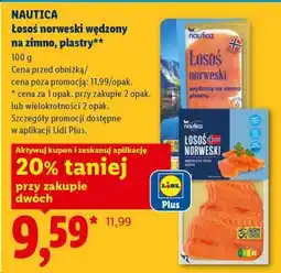 Lidl Nautica Łosoś norweski wędzony na zimno, plastry oferta