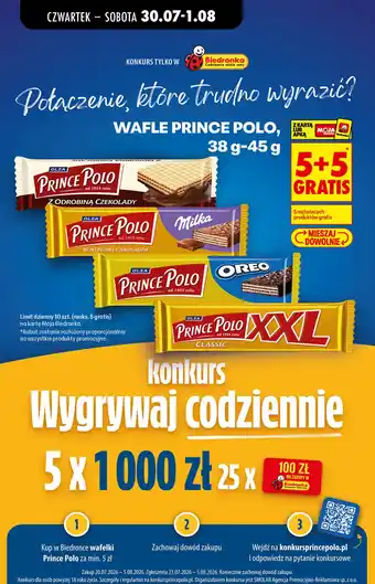 Biedronka Wafle Prince Polo oferta