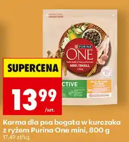 Biedronka Karma dla psa bogata w kurczaka z ryżem Purina One mini oferta