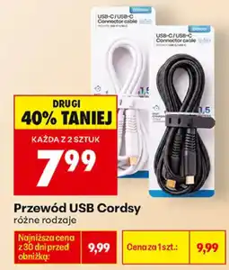 Biedronka Przewód USB Cordsy oferta
