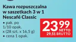 Makro Kawa rozpuszczalna w saszetkach 3 w 1 Nescafé Classic oferta