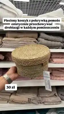 Pepco Pleciony koszyk z pokrywką Pepco Home oferta