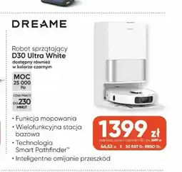 Max Elektro Robot sprzątający Dreame D30 Ultra White oferta