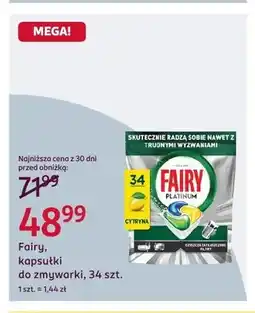 Rossmann Kapsułki do zmywarki Fairy Platinum oferta