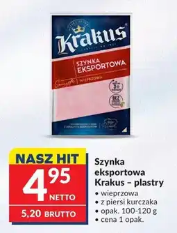 Makro Szynka eksportowa Krakus wieprzowa plastry oferta