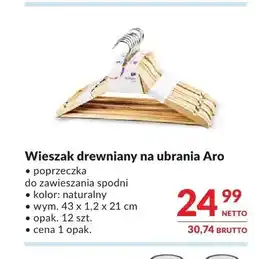 Makro Wieszak drewniany na ubrania Aro 12-pak oferta
