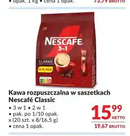 Makro Kawa rozpuszczalna w saszetkach Nescafé Classic 3 w 1 20-pak oferta