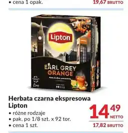Makro Herbata czarna ekspresowa Lipton Earl Grey Orange oferta