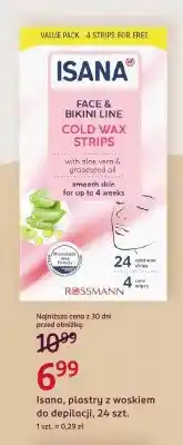 Rossmann Plastry z woskiem do depilacji Isana Face & Bikini Line Cold Wax Strips oferta