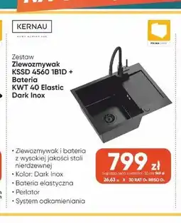 Max Elektro Zestaw zlewozmywak Kernau KSSD 4560 1B1D + bateria Kernau KWT 40 Elastic Dark Inox oferta