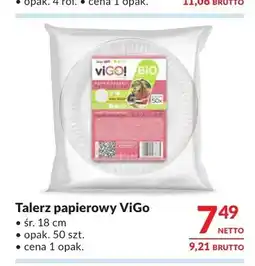 Makro Talerz papierowy ViGo śr. 18 cm 50-pak oferta
