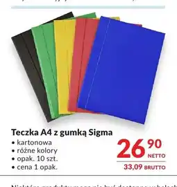 Makro Teczka A4 z gumką Sigma kartonowa 10-pak oferta