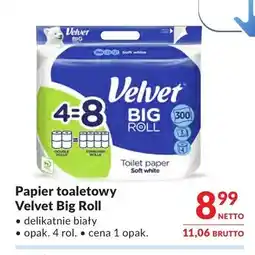 Makro Papier toaletowy Velvet Big Roll delikatnie biały 4-pak oferta