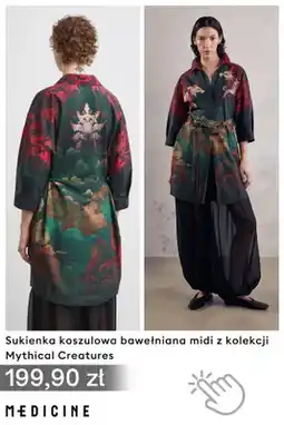 Medicine Sukienka koszulowa bawełniana midi z kolekcji Mythical Creatures Medicine oferta
