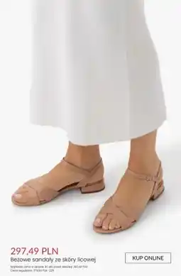 Ryłko Sandały beżowe ze skóry licowej oferta