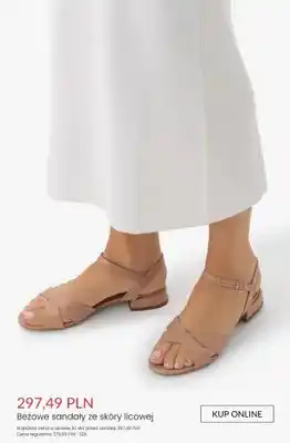 Ryłko Sandały beżowe ze skóry licowej oferta
