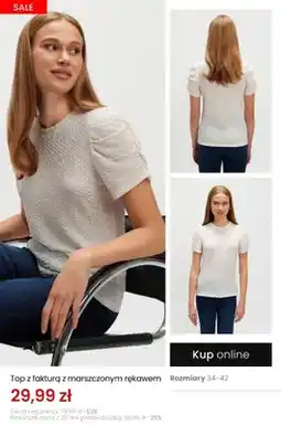Top Secret Top z fakturą z marszczonym rękawem oferta