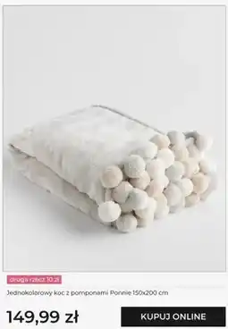 Home&You Koc jednokolorowy z pomponami Ponnie home&you oferta