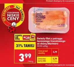Biedronka Świeży filet z pstrąga tęczowego łososiowego ze skórą Marinero oferta