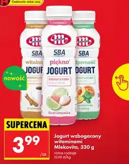 Biedronka Jogurt wzbogacony witaminami Mlekovita SBA witalność z cynamonem oferta