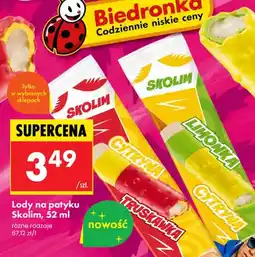 Biedronka Lody na patyku Skolim Limonka Cytryna oferta