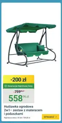 ERLI Huśtawka ogrodowa 2w1 zestaw z materacem i poduszkami oferta