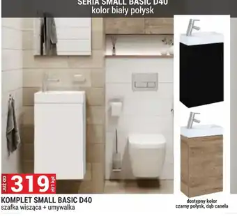SERIA SMALL BASIC D40 szafka wisząca + umywalka