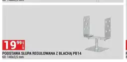 Merkury Market Podstawa słupa regulowana z blachą PB14 60-140x3,5 mm oferta