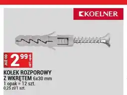 Merkury Market Kołek rozporowy z wkrętem Koelner 6x30 mm oferta