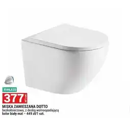 Merkury Market Miska WC zawieszana Dotto bezkołnierzowa z deską wolnoopadającą biała oferta
