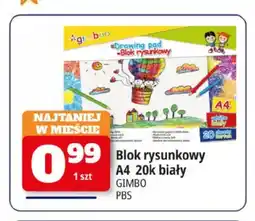 E.Leclerc Blok rysunkowy A4 Gimbo 20k biały oferta