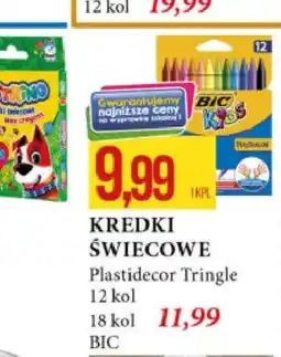 E.Leclerc Kredki świecowe Plastidecor Triangle BIC 12 kolorów oferta