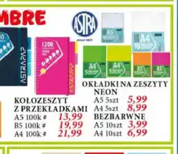 E.Leclerc Okładki na zeszyty Neon A5 5 szt oferta