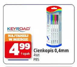 E.Leclerc Cienkopis Keyroad 0,4 mm 4-pak oferta