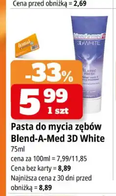 E.Leclerc Pasta do mycia zębów Blend-A-Med 3D White oferta