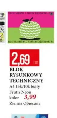 E.Leclerc Blok rysunkowy techniczny Frutis Neon A4 15k/10k biały oferta