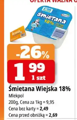 E.Leclerc Śmietana Wiejska 18% Mlekpol oferta