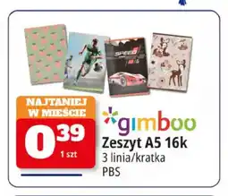E.Leclerc Zeszyt A5 16k 3 linia Gimbo oferta