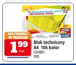 E.Leclerc Blok techniczny A4 10k kolor Gimbo oferta