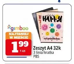 E.Leclerc Zeszyt A4 Gimboo 32 kartki 3 linia oferta